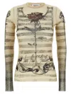 Jean Paul Gaultier Tattoo Mariniere Mesh Long-sleeve Top