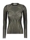 Jean Paul Gaultier Mesh Top With Geometric Pattern And Spiral Print