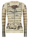 Jean Paul Gaultier Tattoo Mariniere Mesh Long-sleeve Top