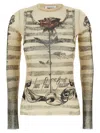 Jean Paul Gaultier Tattoo Mariniere Mesh Long-sleeve Top