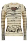 Jean Paul Gaultier Tattoo Mariniere Mesh Long-sleeve Top