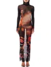 Jean Paul Gaultier Mesh Dress With High Neck And Long Sleeves In Black
