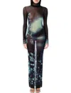 Shop Jean Paul Gaultier Turtle Neck Pigalle Dress In Navy Lblue White Black