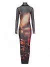 Jean Paul Gaultier Mesh Dress With High Neck And Long Sleeves
