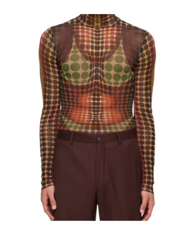 Jean Paul Gaultier Turtleneck T-shirt In Multi