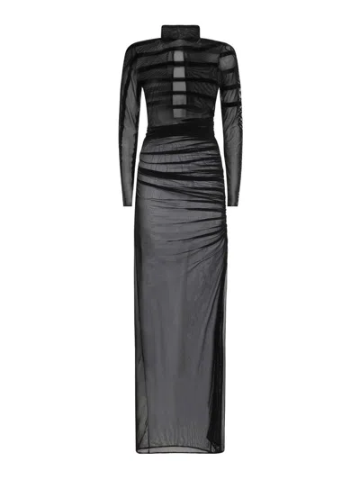 Jean Paul Gaultier Turtleneck With Flock  And Mariniere Dress