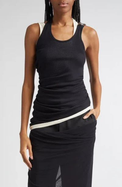 Jean Paul Gaultier Twisted Double Layer Rib Tank