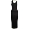 Jean Paul Gaultier Cotton Ribbed Twisted Double Layer Sleeveless Dress In Black/ecru