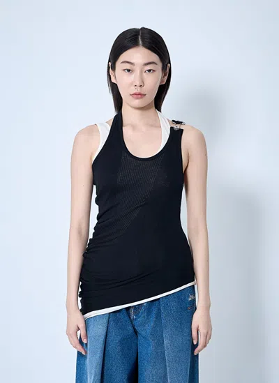 JEAN PAUL GAULTIER TWISTED DOUBLE-LAYER TANK TOP