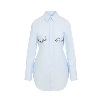 Jean Paul Gaultier Underboob Transfer Print Shirt For Women In Navy