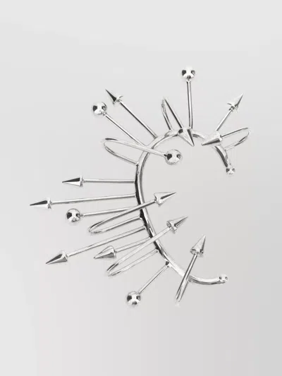 Jean Paul Gaultier Unique Arrow Spike Shape Silver Earrings In Yellow