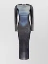 Jean Paul Gaultier Le Male Printed Mesh Long-sleeve Maxi Dress