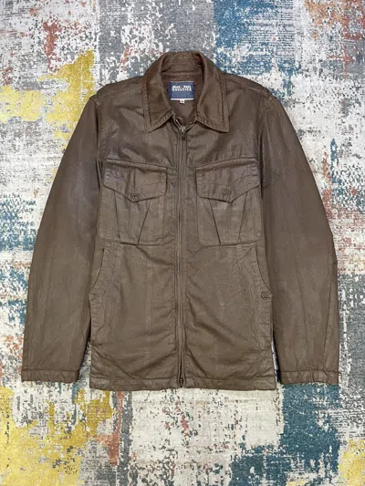 Pre-owned Jean Paul Gaultier Utility Waxed Field Jacket In Brown