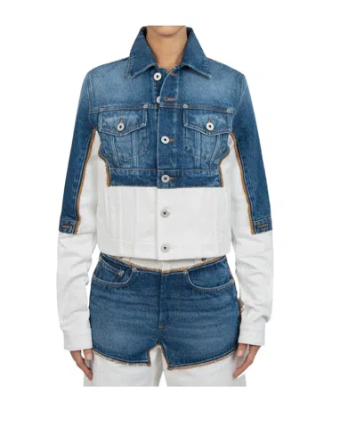 Jean Paul Gaultier Veste En Jean Trompe Loeil 'petit Grand' In Blue