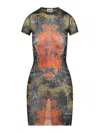 Jean Paul Gaultier Medallion Mesh Mini Dress In Green