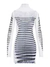 Jean Paul Gaultier Double Layer Mini Dress With Marinière Print In Neutral