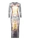 Jean Paul Gaultier Multicolor Mesh Long Dres In Multi
