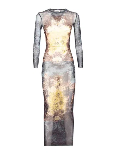 Jean Paul Gaultier Multicolor Mesh Long Dres