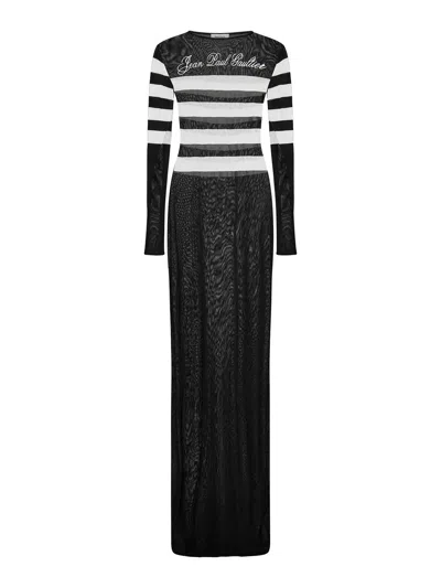 Jean Paul Gaultier Black Intarsia Knit Long Dress
