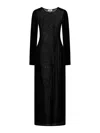 Jean Paul Gaultier The Morphing Pinstripes Long Dress In Black