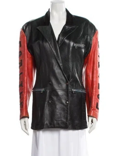 Pre-owned Jean Paul Gaultier Vintage 1986 'constructivist' Leather Biker Jacket In Multi