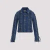 Jean Paul Gaultier Laced-up Denim Jacket In Blue