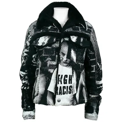 Pre-owned Jean Paul Gaultier Vintage Fight Racism Newspaper Print Graphic Jacket In Black