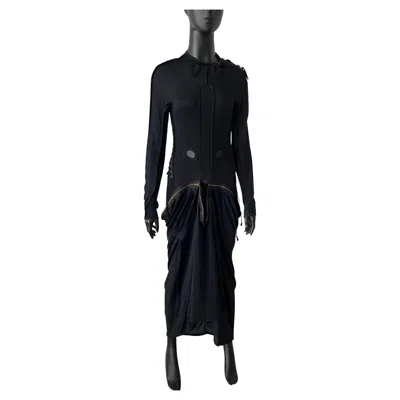 Pre-owned Jean Paul Gaultier Vintage  1990s Zipper Mesh Maxi Dress In Black
