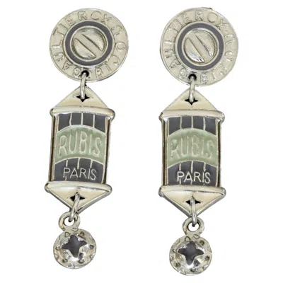 Pre-owned Jean Paul Gaultier Vintage  "bijoux Rubis Paris" Enamel Dangling Earrings In Multi