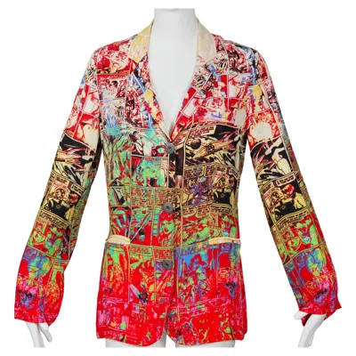 Pre-owned Jean Paul Gaultier Vintage  Comic Cartoon Print Novelty Blazer Jacket In Pink