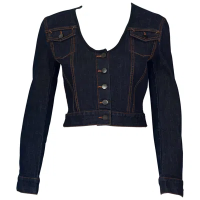 Pre-owned Jean Paul Gaultier Vintage  Dark Blue Denim Cropped Jacket