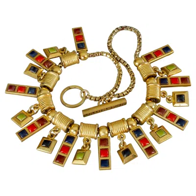 Pre-owned Jean Paul Gaultier Vintage  Geometric Multicolour Cabochons Necklace