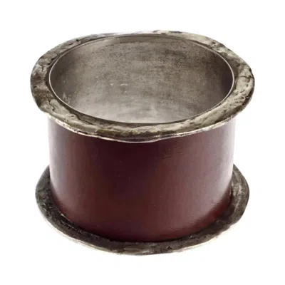 Pre-owned Jean Paul Gaultier Vintage  Gilt Leather Cuff Bracelet In Gray