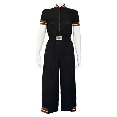 Pre-owned Jean Paul Gaultier Vintage  Junior Black Boxer Overall Mesh Jumpsuit