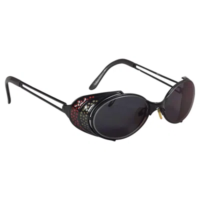 Pre-owned Jean Paul Gaultier Vintage  Logo Polka Dot Steampunk Sunglasses In Black