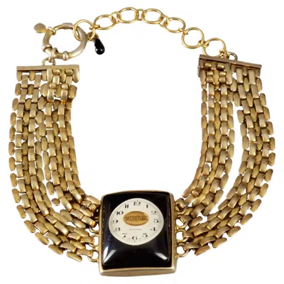 Pre-owned Jean Paul Gaultier Vintage  Steampunk Watch Face Lucite Choker Necklace In Multi