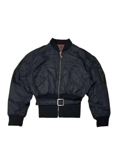 Pre-owned Jean Paul Gaultier Vintage Jpg Gaultier Junior Belted Bomber Jacket In Black