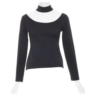 Pre-owned Jean Paul Gaultier Vintage Junior Cotton Scoop Neck Choker Cutout Top It40 S In Black