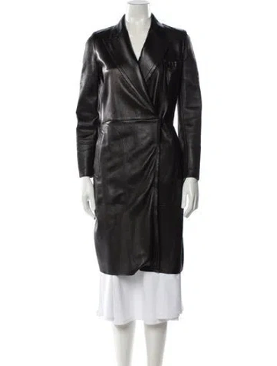 Pre-owned Jean Paul Gaultier Vintage Lamb Leather Trench Coat In Black