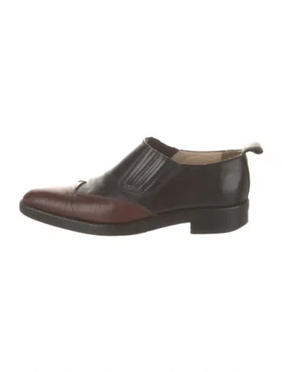 Pre-owned Jean Paul Gaultier Vintage Leather Dress Loafers In Brown