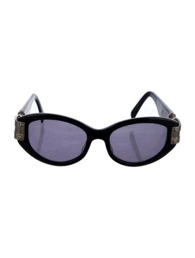 Pre-owned Jean Paul Gaultier Vintage Round Sunglasses In Black