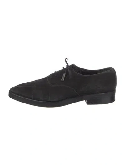 Pre-owned Jean Paul Gaultier Vintage Suede Oxfords In Black