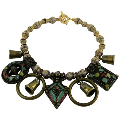 Pre-owned Jean Paul Gaultier Vintage Tribal Charm Necklace In Black