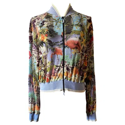 Pre-owned Jean Paul Gaultier Vintage Women's Mesh Bomber Jacket, Size M, Italy In Gray