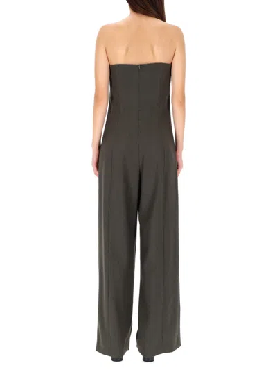 Jean Paul Gaultier Virgin Wool Bustier Jumpsuit In Gray