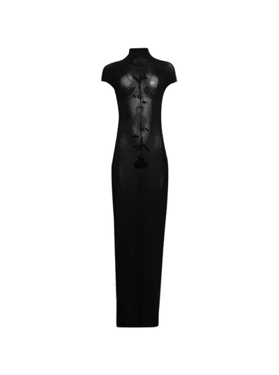 Jean Paul Gaultier Viscose Jersey Long Dress Black