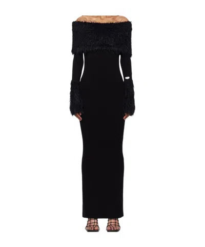 JEAN PAUL GAULTIER VISCOSE RIBBED  HAIRY DRESS