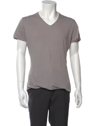 Pre-owned Jean Paul Gaultier V-neck Short Sleeve T-shirt In Gray