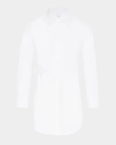 Jean Paul Gaultier Waist-strap Cotton Button-down Shirt In White