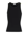 Jean Paul Gaultier Tank Top With Gold-tone Hardware And Ribbed Texture In Black